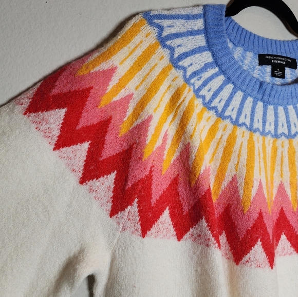 NWT French Connection Wool Blend Fair Isle Soft Sweater Size XL - Picture 13 of 15